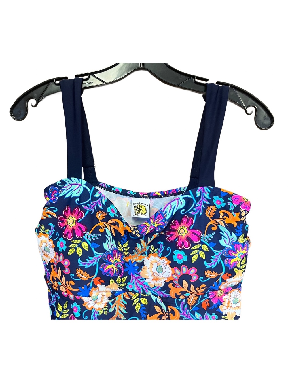 Women’s Island Pearls Floral Tankini One Piece Swimsuit Size 14